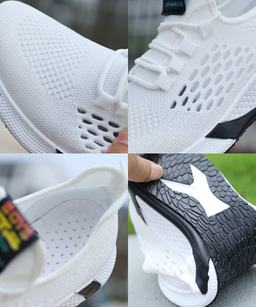 New Sports Shoes Men's Breathable Casual Mesh Shoes Comfort Increase Lace-up Non-slip Low-top Running Shoes