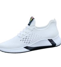 New Sports Shoes Men's Breathable Casual Mesh Shoes Comfort Increase Lace-up Non-slip Low-top Running Shoes