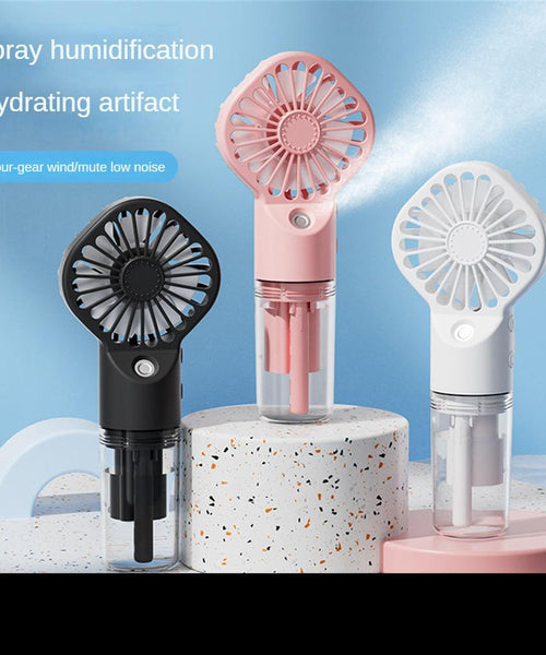 Strong Power Spray Humidification Small Mist Fan Humidification Usb Charging Portable Fan Icy And Refreshing Fan Water Supplement