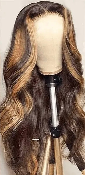 4*4 Highlight wig Body wave 22 inch 250% density.