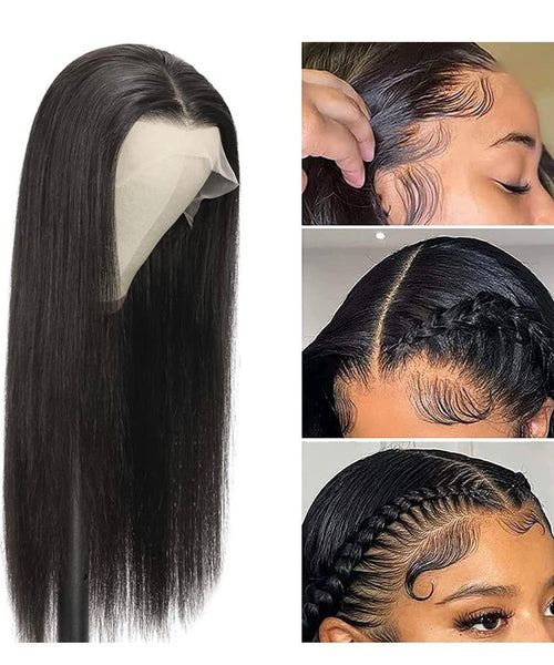 13*4 lace frontal wig straight 1b 18 inch 250 % density humain hair